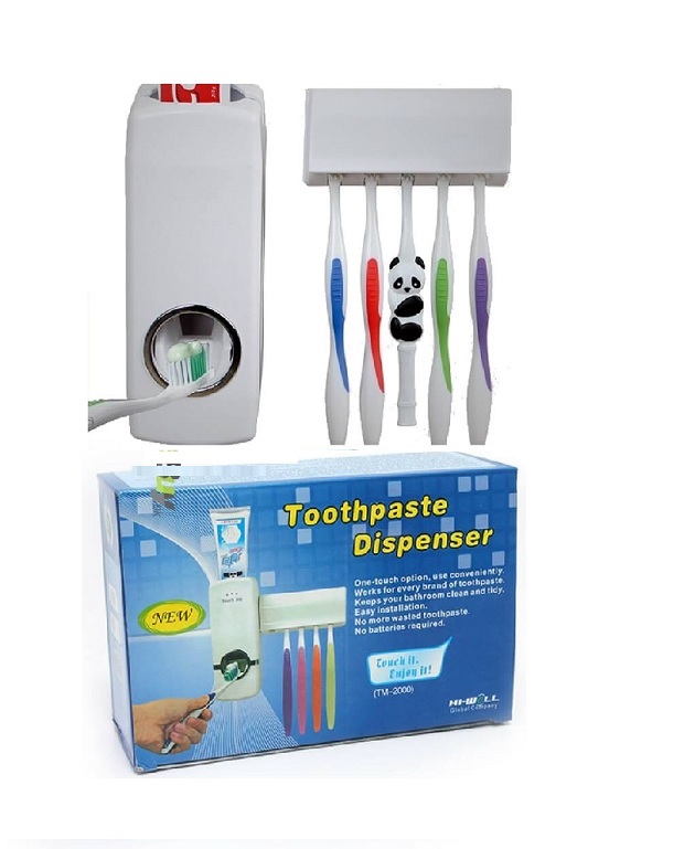 WAYCOM Dust-proof Dispensador de pasta dental exprimidor de pasta dental  Kit, Azul, 1