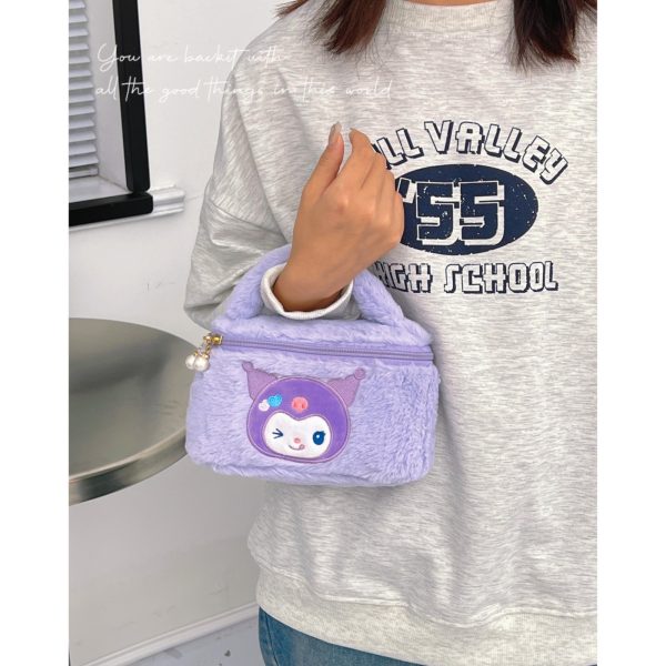 Bolsa-de-cosm-ticos-de-felpa-Kawaii-Sanrio-Kuromi-Cinnamoroll-estuche-de-maquillaje-de-dibujos-animados