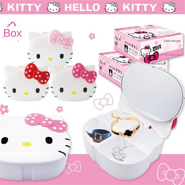 Joyero-doble-de-Hello-Kitty-para-ni-a-lindo-gato-KT-rosa-de-dibujos-animados-accesorios
