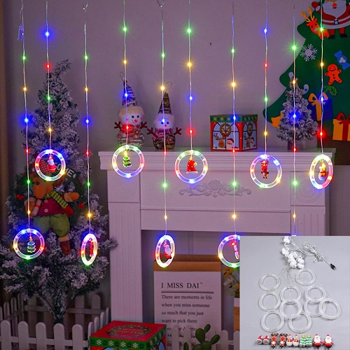 Luces-navide-as-de-Pap-Noel-mu-eco-de-nieve-rbol-luces-LED-decoraciones-navide-as
