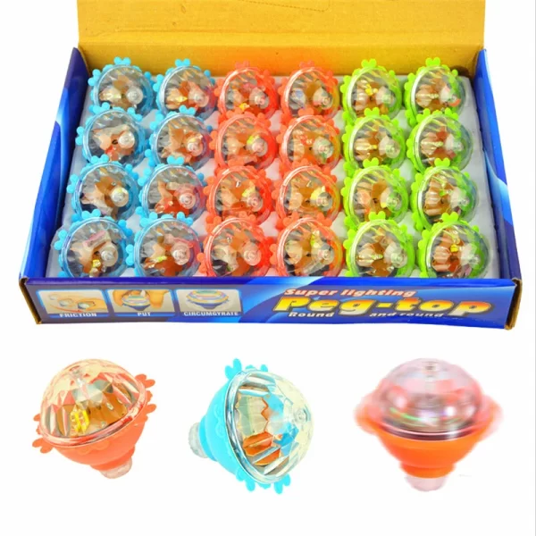Laser-Frictional-Spinner-Peg-Top-Kids-Toys-LED-Lamp-Light-up-Music-Gyro-Classic-Children-Game