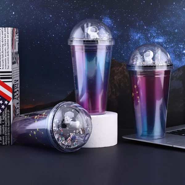 New-The-Milky-Way-and-Astronaut-Style-Double-Wall-Plastic-Tumbler-Cups-in-Bulk-Water-Cup-with-Lid