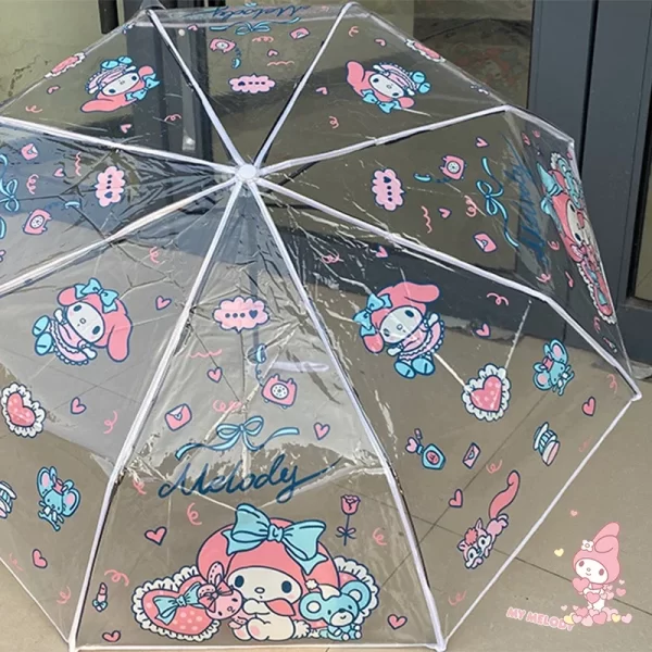 Sanrio-paraguas-transparente-Hello-Kitty-Pachacco-accesorio-plegable-de-alto-valor-resistente-a-la-lluvia-port