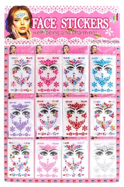 Imagen de BLISTER 12 CRISTAL CON PEGAMENTO FACE STICKERS