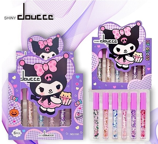 Imagen de CAJA 6 PAQ. LIP GLOSS GLITTER KUROMI SHINY DOUCCE