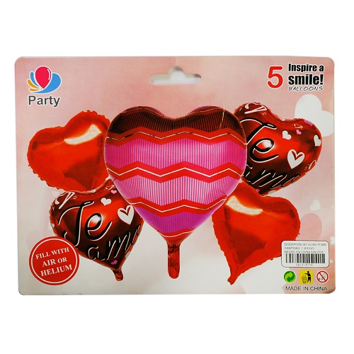 Imagen de 5 GLOBOS DECORATIVOS 14 FEBRERO*