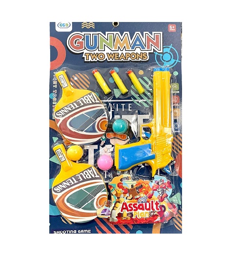 Imagen de BLISTER PING PONG + PISTOLA GUNMAN TWO WEAPONS