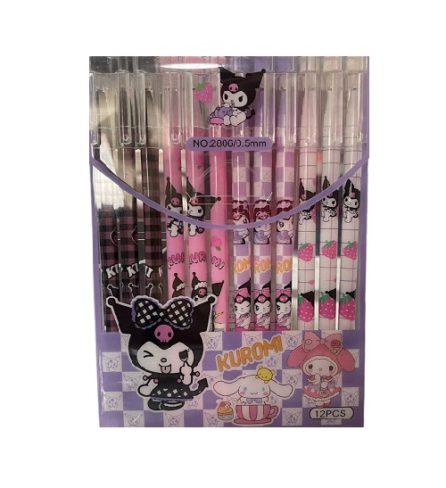 Imagen de PAQ 12 PLUMA DISEÑO KUROMI