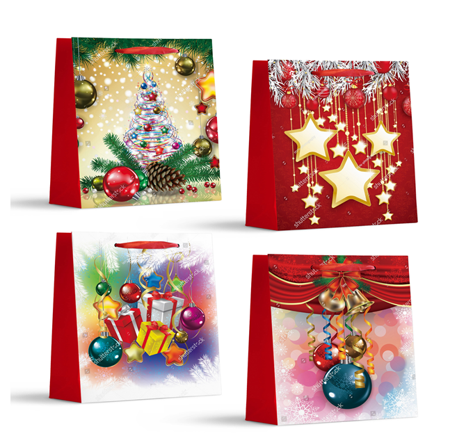 Imagen de BOLSA 3D REGALO NAVIDEÑA MEDIANA 25X30