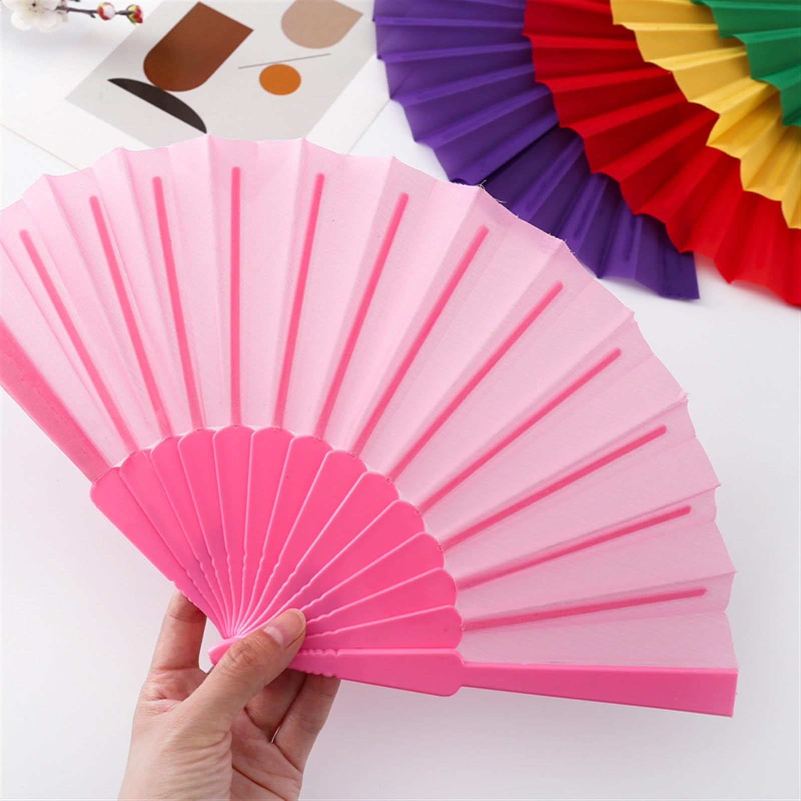 Imagen de DOCENA ABANICO PLEGABLE COLORES