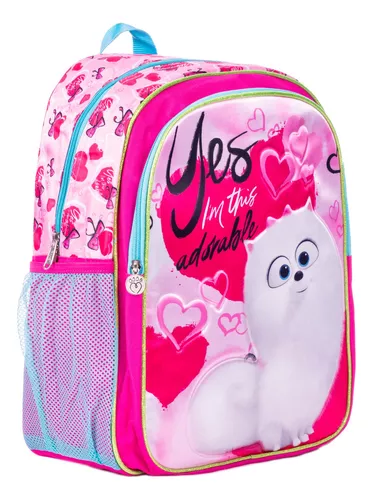 Imagen de MOCHILA PRIMARIA GATO ADORABLE ROSA ORIGINAL RUZ