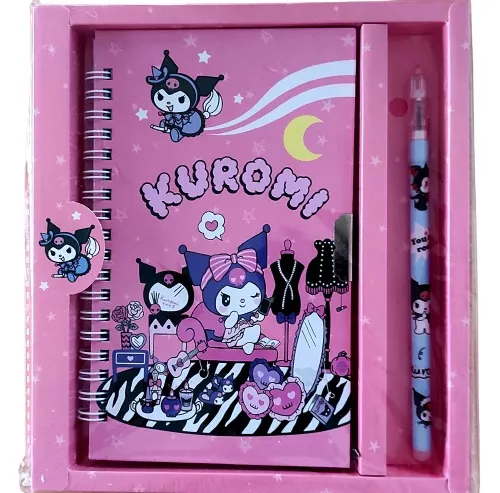 Imagen de SET DIARIO + PLUMA KUROMI CON CANDADO