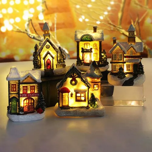 Imagen de VILLITA NAVIDEÑA DE RESINA CON LUZ LED