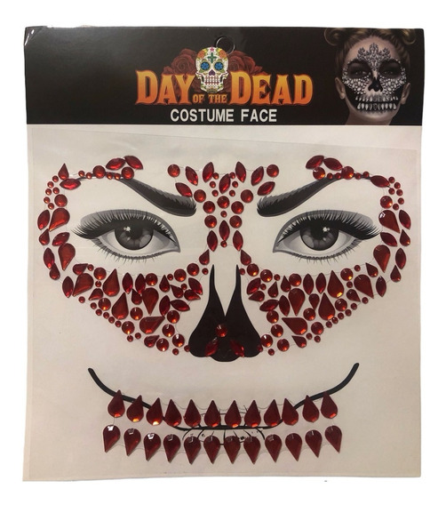 Imagen de DOCENA PIEDRAS PARA ROSTRO DAY OF THE DEAD