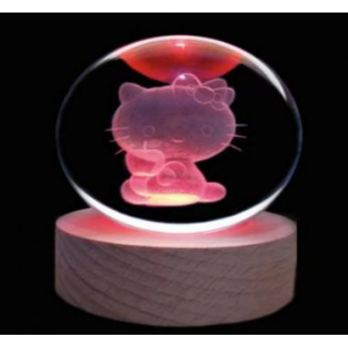 Imagen de LAMPARA ESFERA CRISTAL HELLO KITTY*