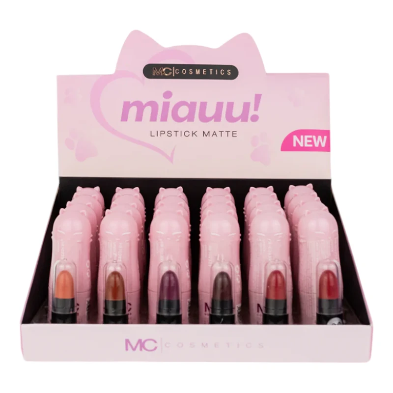 Imagen de CAJA 24 LIPSTICK MIAUU! MC COSMETICS
