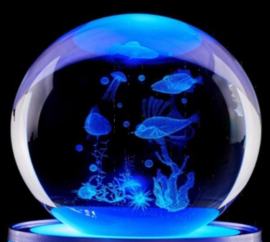 Imagen de LAMPARA ESFERA CRISTAL *MUNDO MARINO