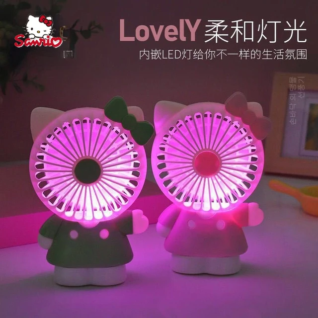 Imagen de MINI VENTILADOR HELLO KITTY CUTE FAN LUZ LED RECARGABLE