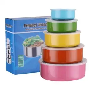 SET 5 CONTENEDOR ALIMENTOS ACERO INOX PROTECT FRESH BOX