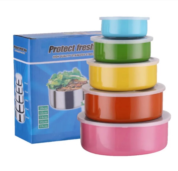 Imagen de SET 5 CONTENEDOR ALIMENTOS ACERO INOX PROTECT FRESH BOX