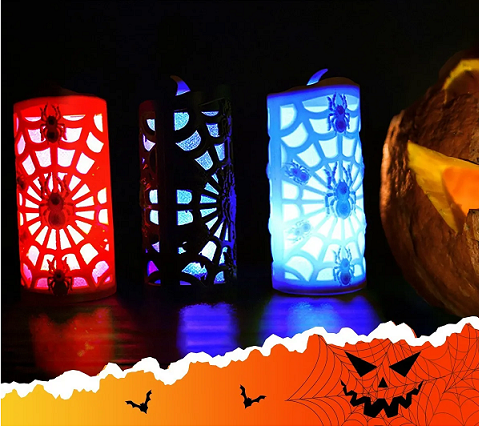 Imagen de CAJA 12 VELADORA LARGA HALLOWEEN