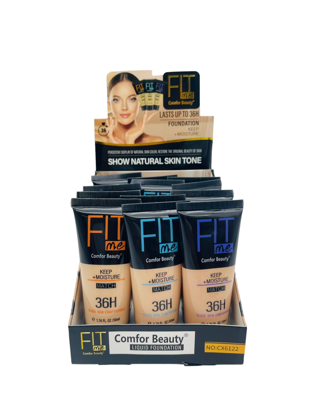 Imagen de CAJA 12 MAQUILLAJE LIQUIDO FIT ME!