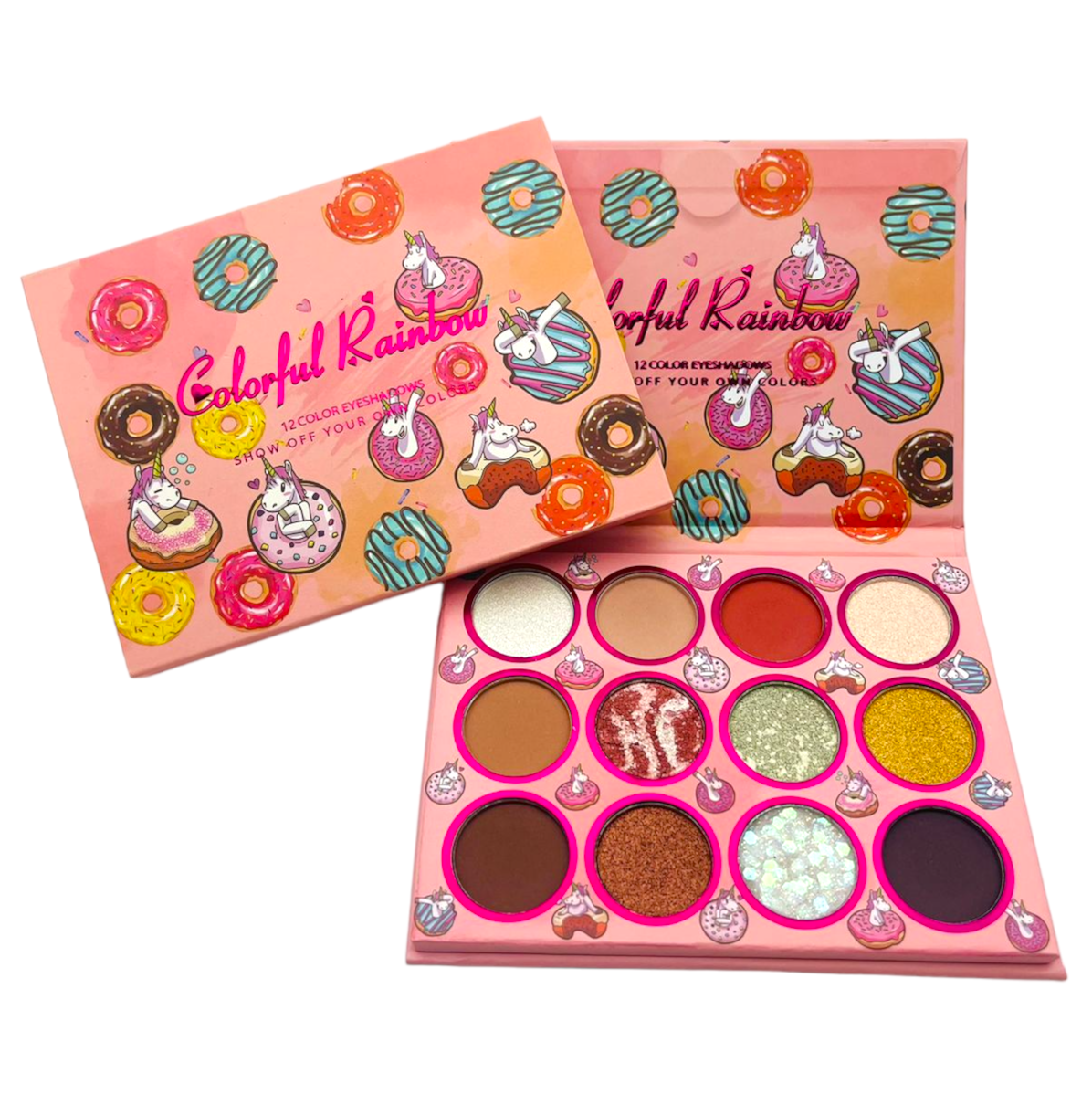 Imagen de PALETA SOMBRAS DONAS UNICORNIO COLORFUL RAINBOW