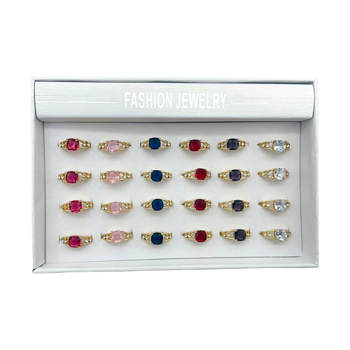 Imagen de CAJA 24 ANILLOS DIAMANTE