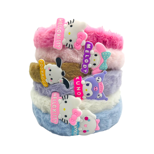 Imagen de DOCENA DIADEMA PELUCHE SANRIO