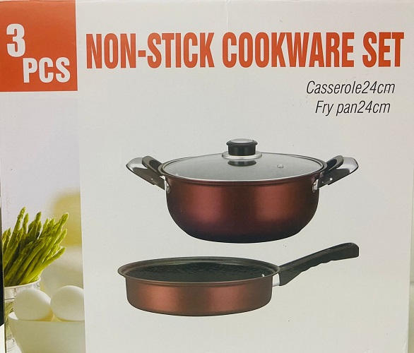 Imagen de SET 3 NON-STICK COOKWARE SET *CINTA ROJA *