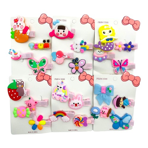 Imagen de DOCENA SET BROCHES KAWAII INFANTIL CABELLO *