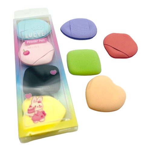 Imagen de 12 ESTUCHE CON 4 ESPONJA MAQUILLAJE LUEYE