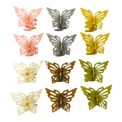 Imagen de DOCE MARIPOSA BROCHE PLASTICO CABELLO