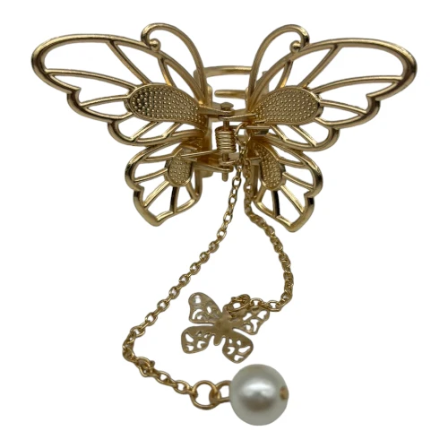 Imagen de DOCE MARIPOSA CABELLO METALICA PERLAS