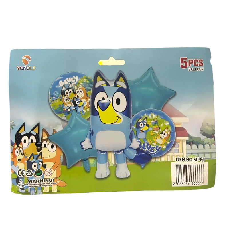 Imagen de GLOBO FIESTA 5 PIEZAS *BLUEY