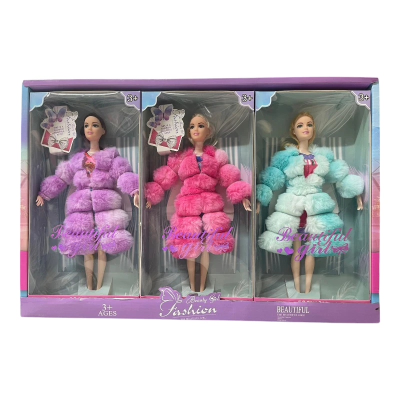 Imagen de SET 3 MUÑECA CON ABRIGO POLAR 30cm