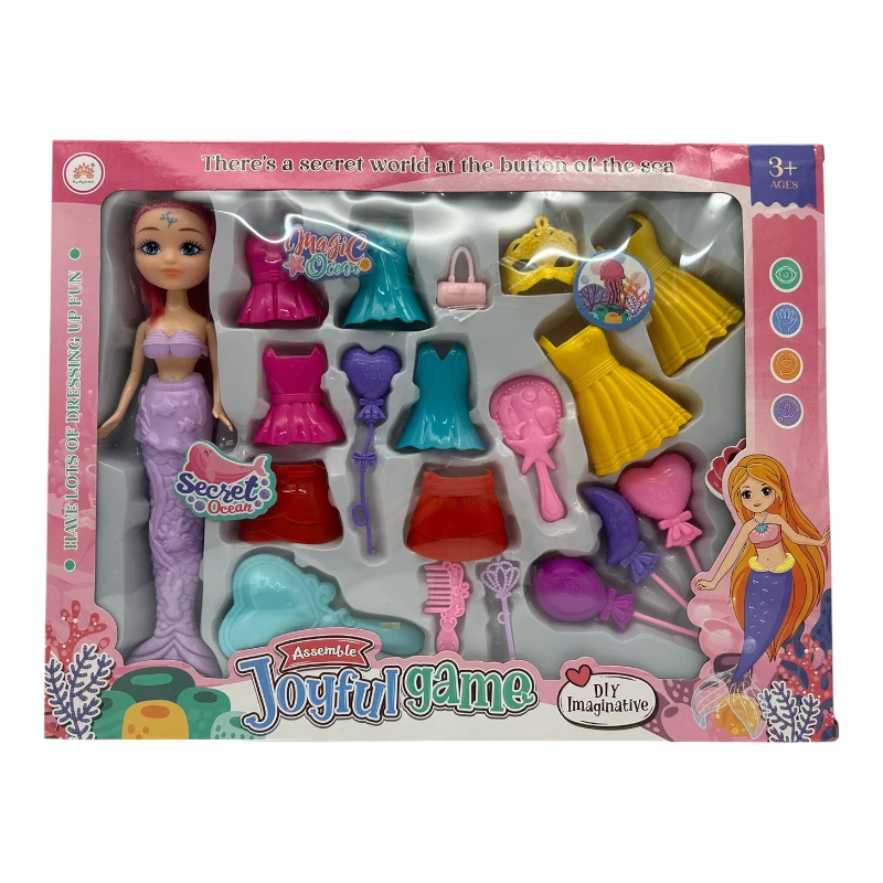 Imagen de MUÑECA SIRENA CON VESTIDOS Y ACCESORIOS