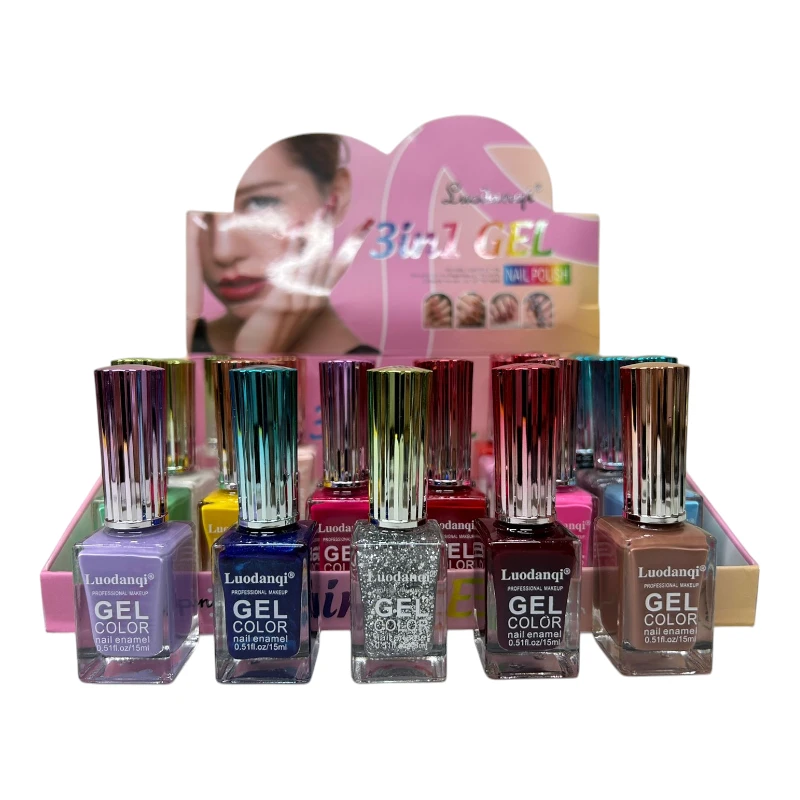 Imagen de CAJA 24 GEL POLISH LUODANQI CAJA ROSA