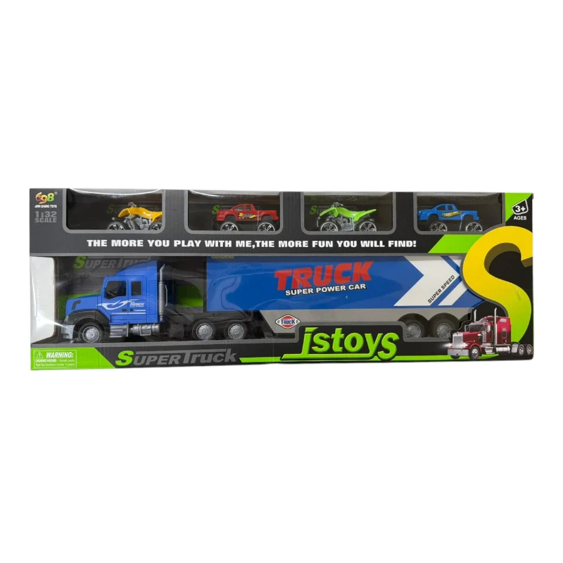 Imagen de TRAILER JSTOYS CON 4 CARROS 60cm