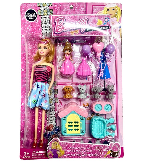 Imagen de BARBIE CON PRINCESA Y HOGAR PARA PERROS MAS ACCESORIOS BEAUTY