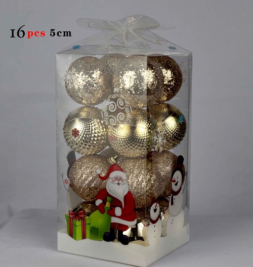 Imagen de CAJA EN TUBO 16 PCS ESFERA MEDIANA NAVIDEÑA