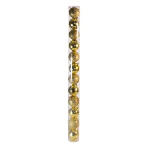 TUBO 12 ESFERA NAVIDEÑA 4cm DORADAS