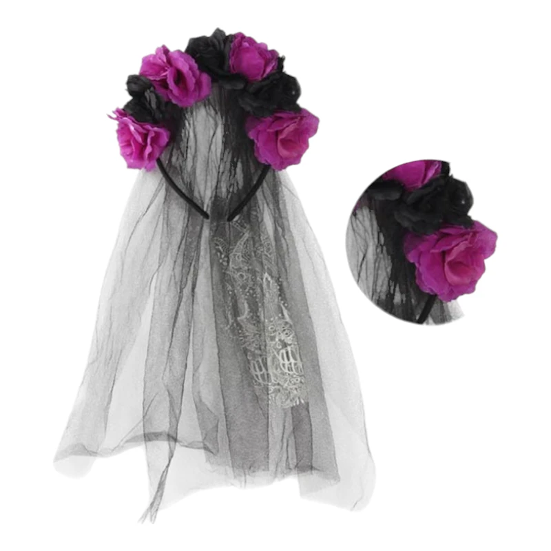 Imagen de PAQ. 6 VELO DE CATRINA CON FLORES