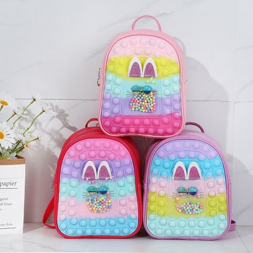 Imagen de MOCHILITA POP IT UNICORNIO BRILLOSA