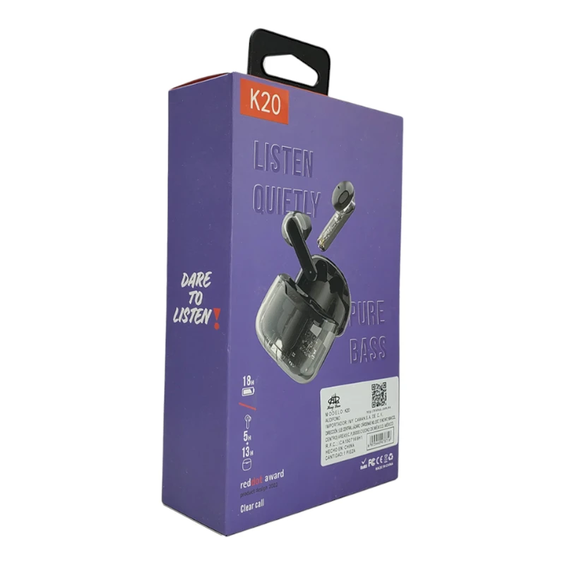 Imagen de AUDIFONO CON ESTUCHE K20 BLUETTOTH