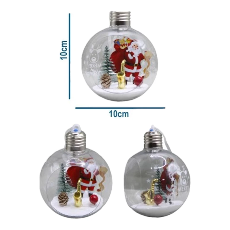 Imagen de PIEZA ESFERA TRANSPARENTE LED CON ADORNOS