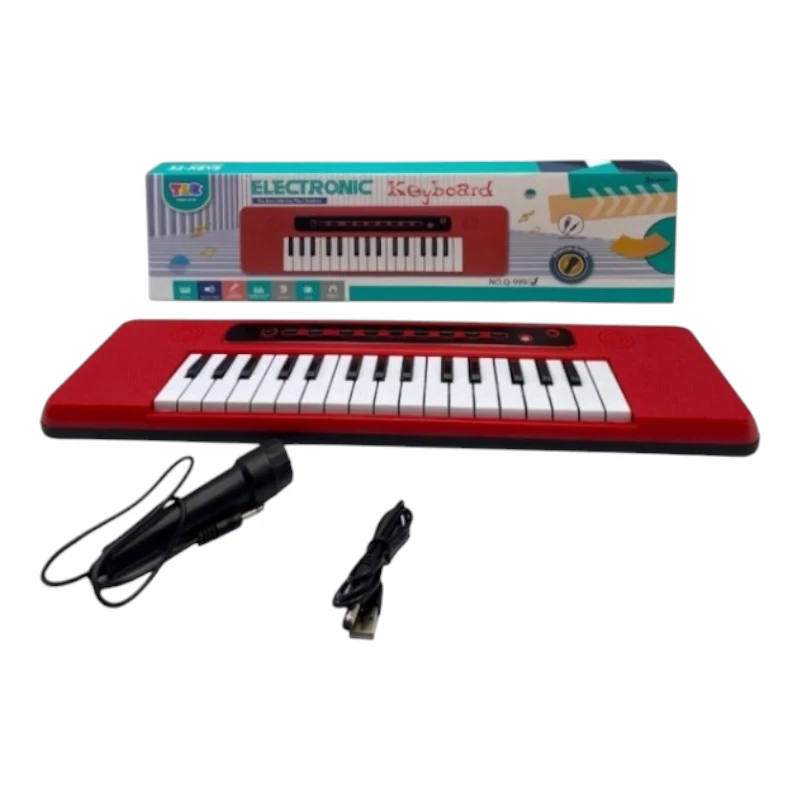 Imagen de PIANO TECLADO ROJO CON MICROFONO