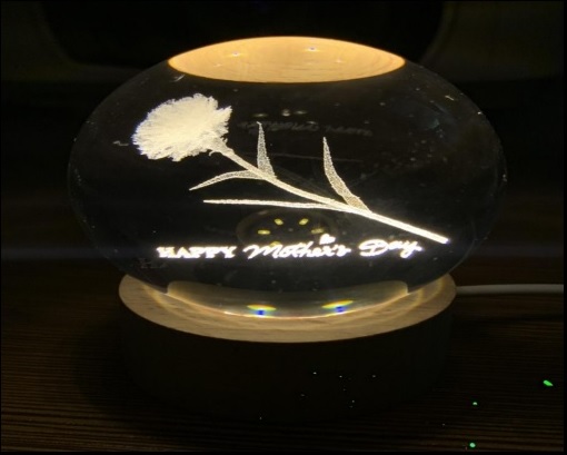 Imagen de LAMPARA CRISTAL ROSA