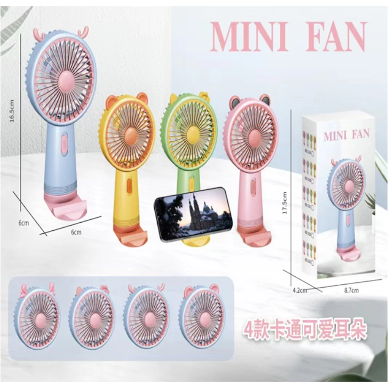 Imagen de MINI VENTILADOR DE MANO OREJITAS RECARGABLE