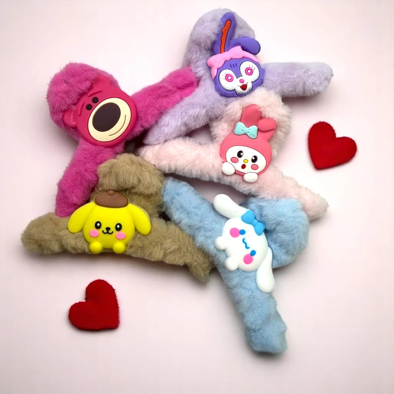 Imagen de DOCENA BROCHE PELUCHE PARA CABELLO PERSONAJES